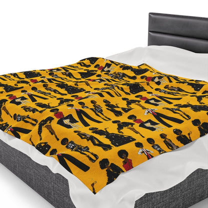 Afro Fashion Throw Blanket - Afrocentric Art by The Trini Gee