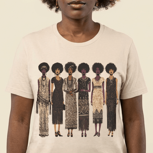 Afro Flappers Shirt - Afrocentric Art by The Trini Gee
