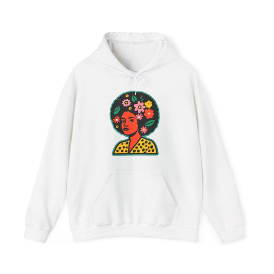Afro Floral Hoodie - Afrocentric Art by The Trini Gee