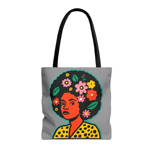Afro Floral Tote Bag - Afrocentric Art by The Trini Gee