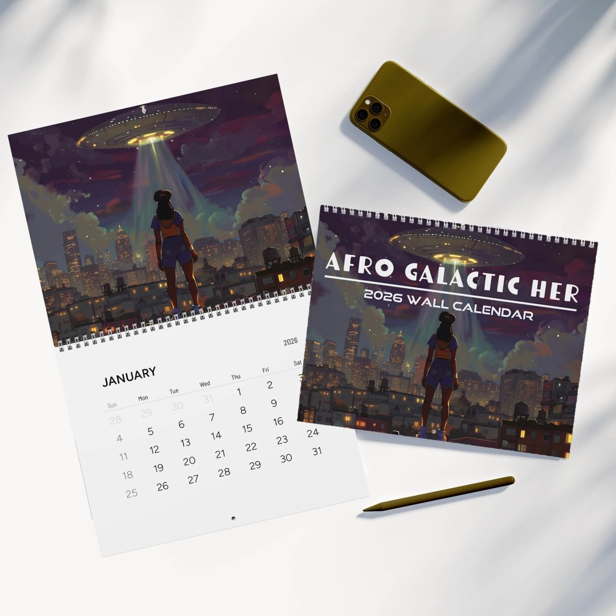 Afro Galactic Her 2026 Calendar - Afrocentric Art by The Trini Gee