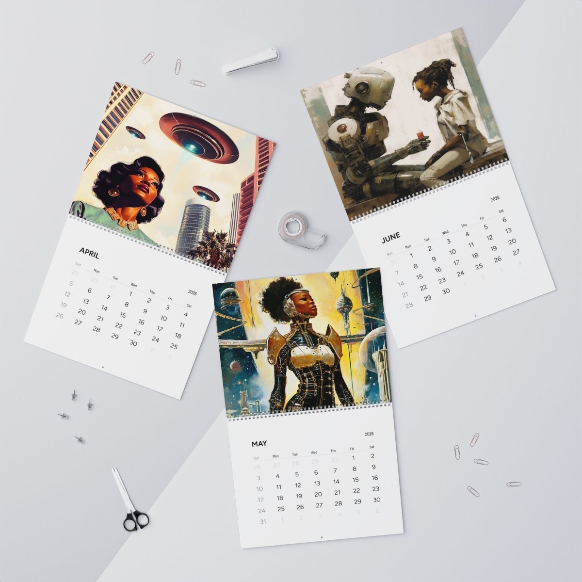 Afro Galactic Her 2026 Calendar - Afrocentric Art by The Trini Gee