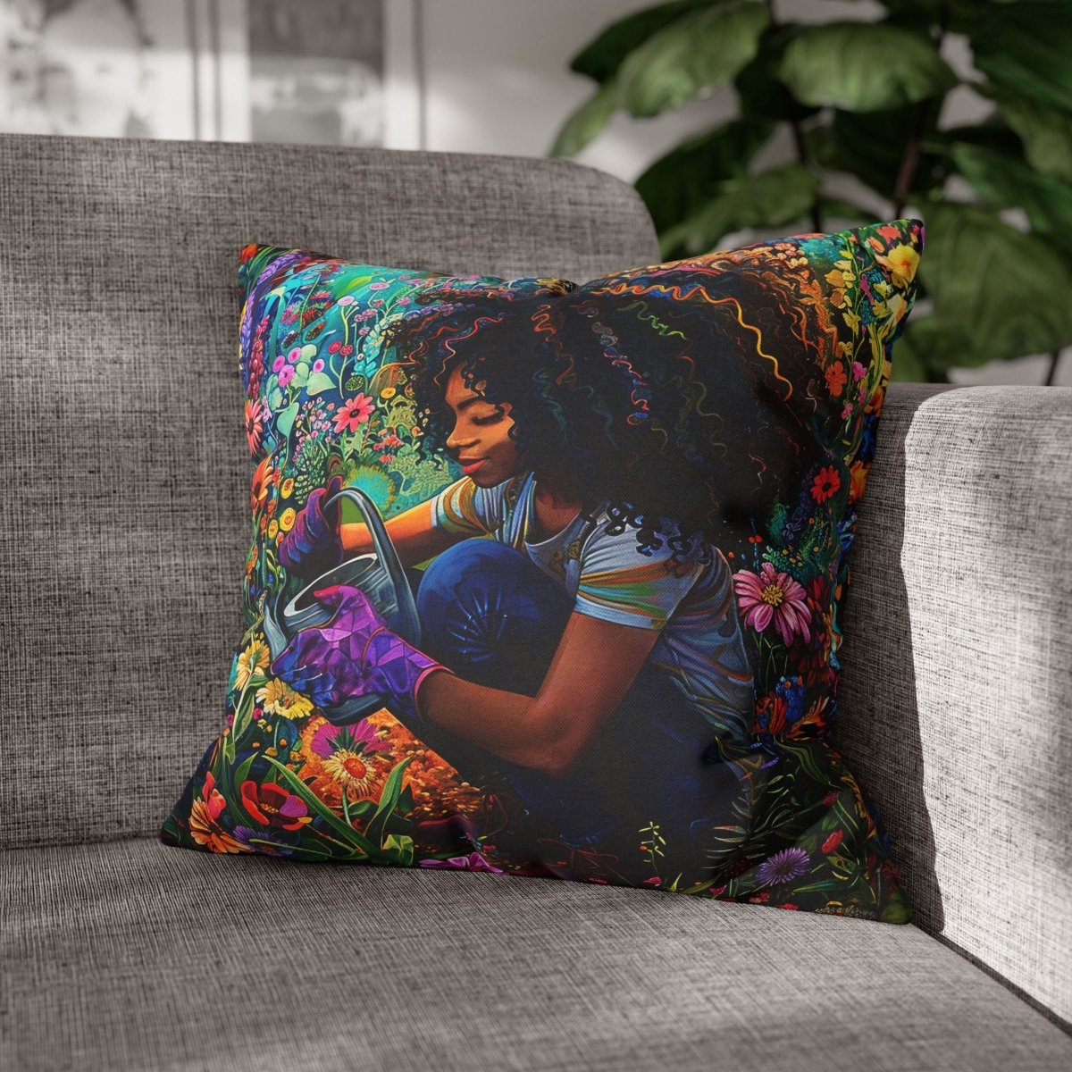 Afro Garden Pillow - The Trini Gee