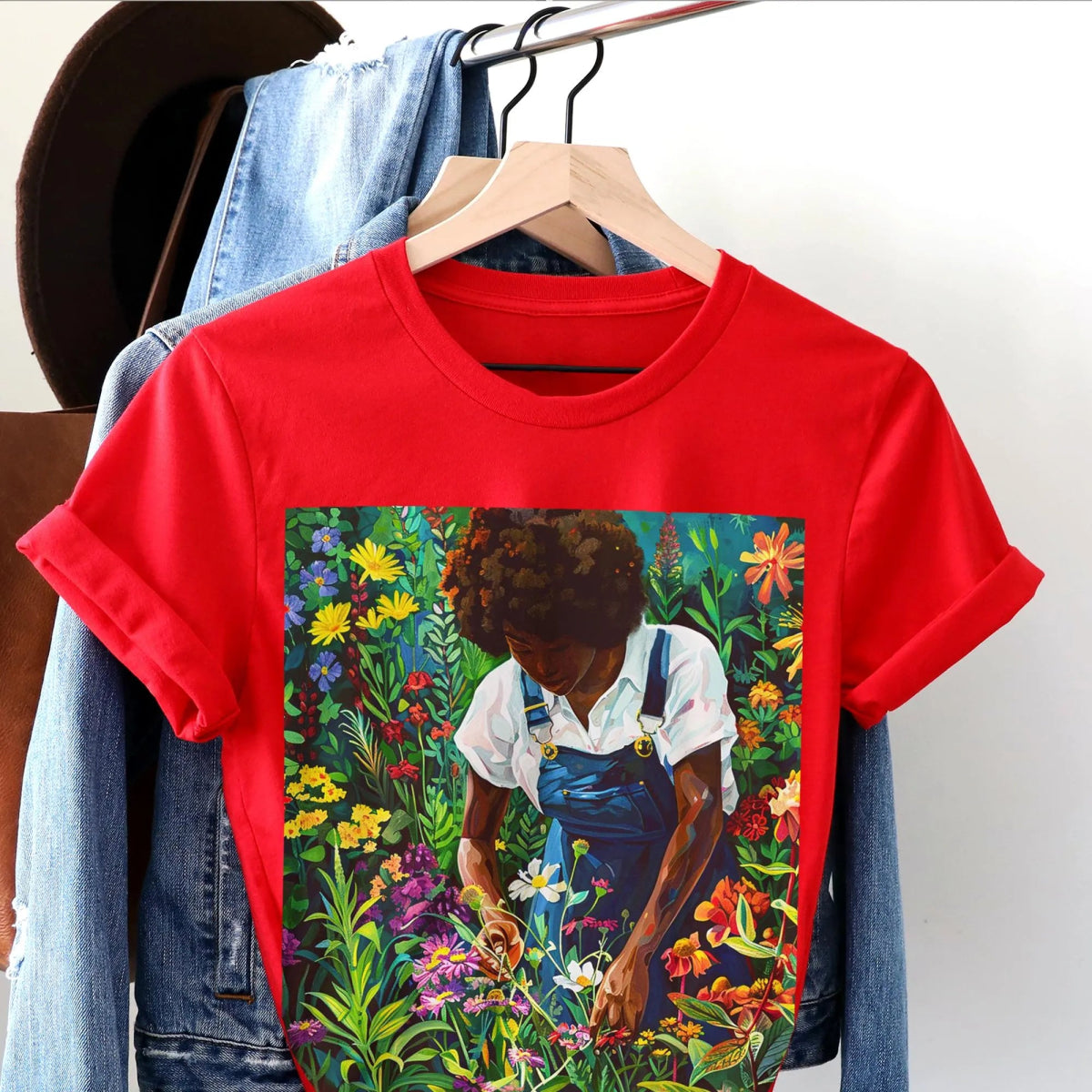 Afro Garden Work Shirt - Afrocentric Art by The Trini Gee