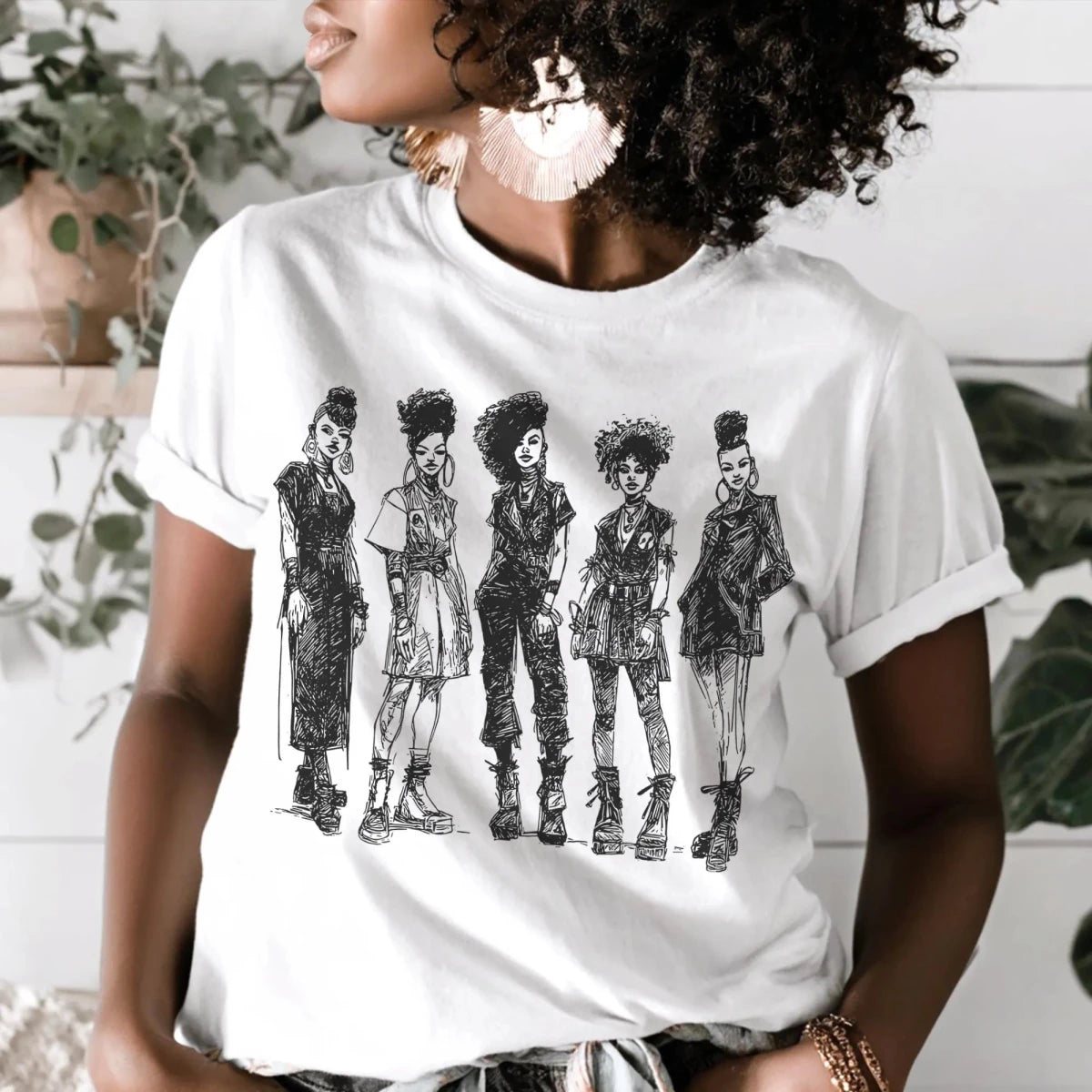 Afro Goth Fashion T-Shirt - Afrocentric Art by The Trini Gee