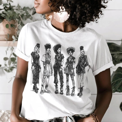 Afro Goth Fashion T-Shirt - Afrocentric Art by The Trini Gee