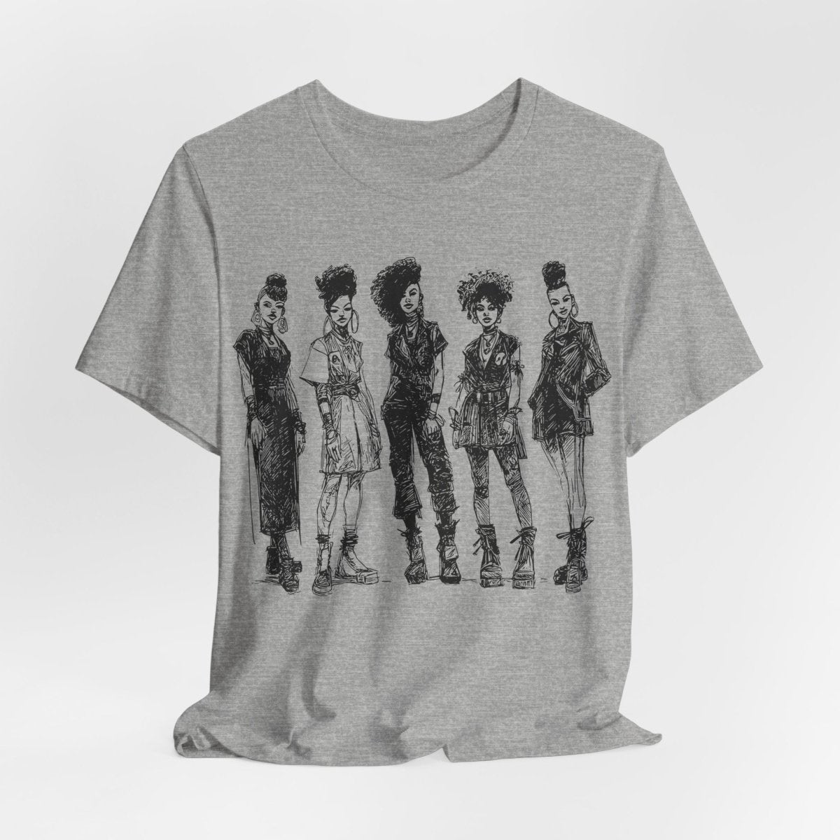 Afro Goth Fashion T-Shirt - Afrocentric Art by The Trini Gee