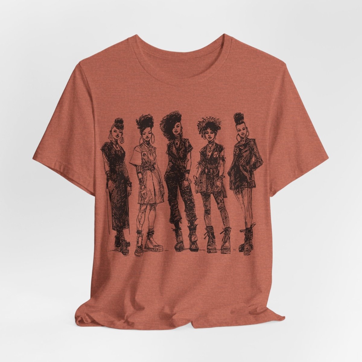 Afro Goth Fashion T-Shirt - Afrocentric Art by The Trini Gee