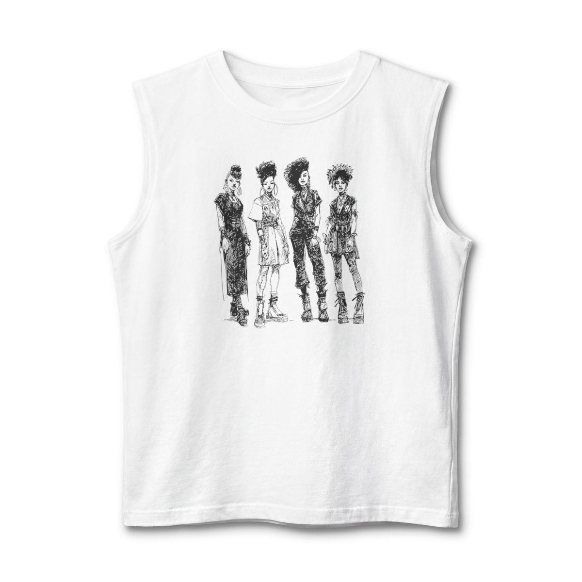 Afro Goth Girls Muscle Tank - Afrocentric Art by The Trini Gee