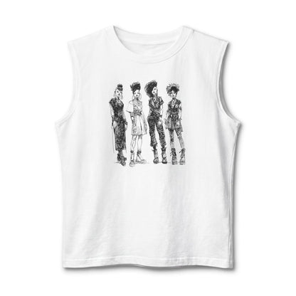 Afro Goth Girls Muscle Tank - Afrocentric Art by The Trini Gee