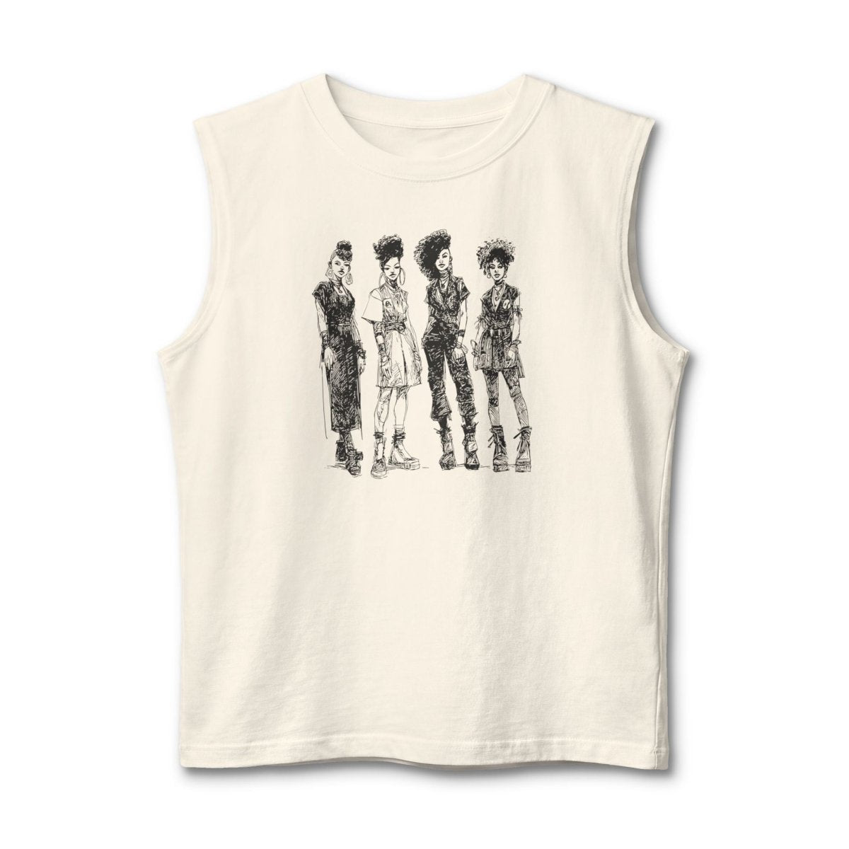 Afro Goth Girls Muscle Tank - Afrocentric Art by The Trini Gee