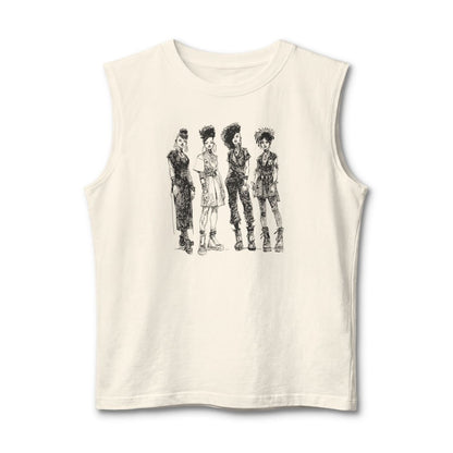 Afro Goth Girls Muscle Tank - Afrocentric Art by The Trini Gee