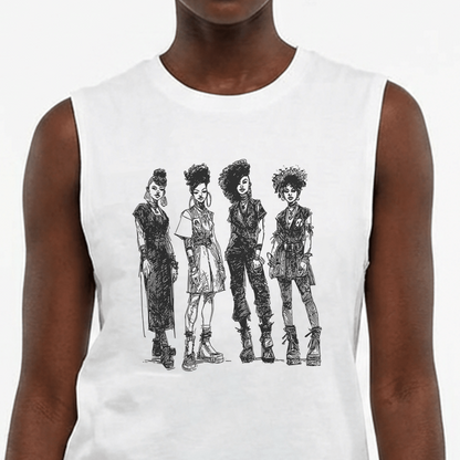Afro Goth Girls Muscle Tank - Afrocentric Art by The Trini Gee