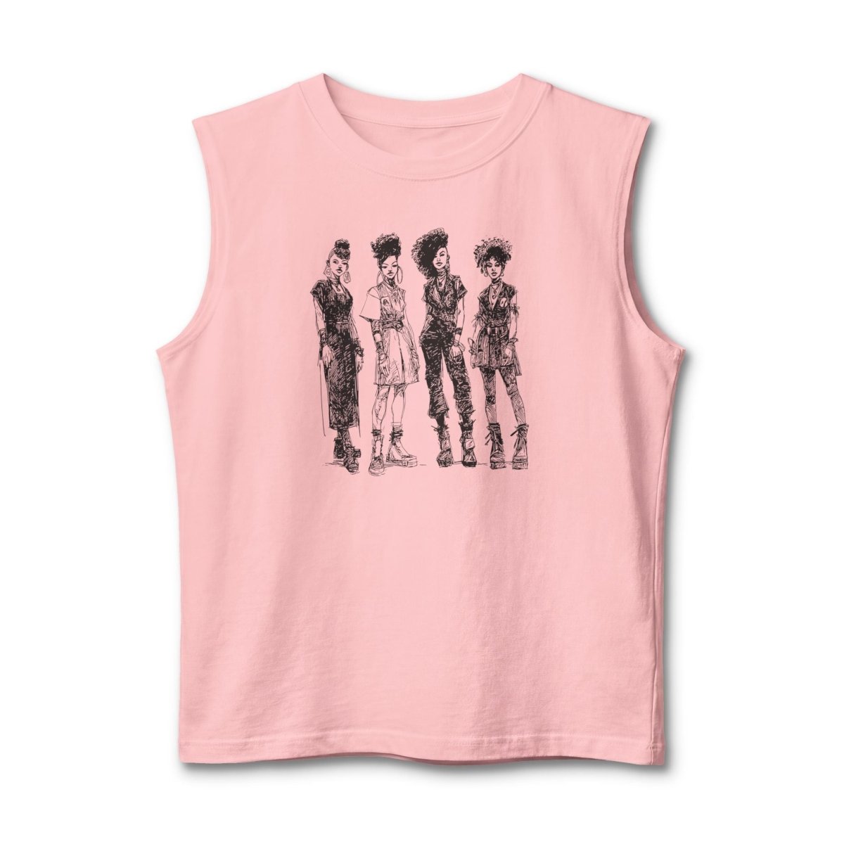 Afro Goth Girls Muscle Tank - Afrocentric Art by The Trini Gee