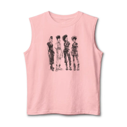 Afro Goth Girls Muscle Tank - Afrocentric Art by The Trini Gee