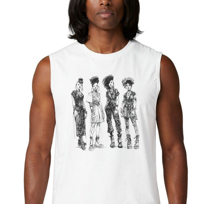 Afro Goth Girls Muscle Tank - Afrocentric Art by The Trini Gee