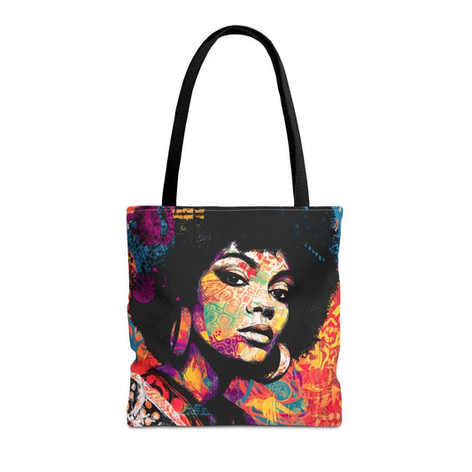Afro Graffiti Portrait Tote Bag - Afrocentric Art by The Trini Gee
