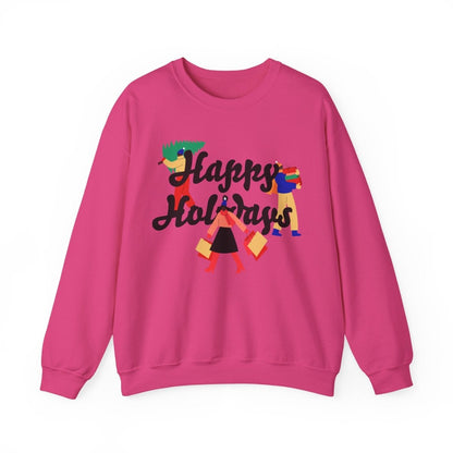 Afro Happy Holidays Sweatshirt - Afrocentric Art by The Trini Gee