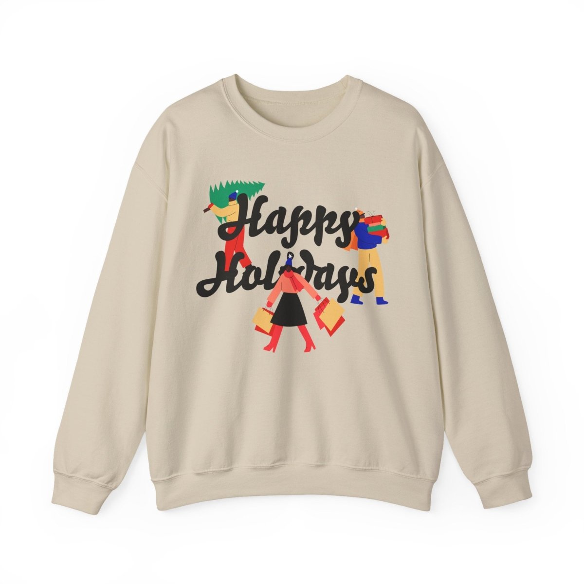 Afro Happy Holidays Sweatshirt - Afrocentric Art by The Trini Gee
