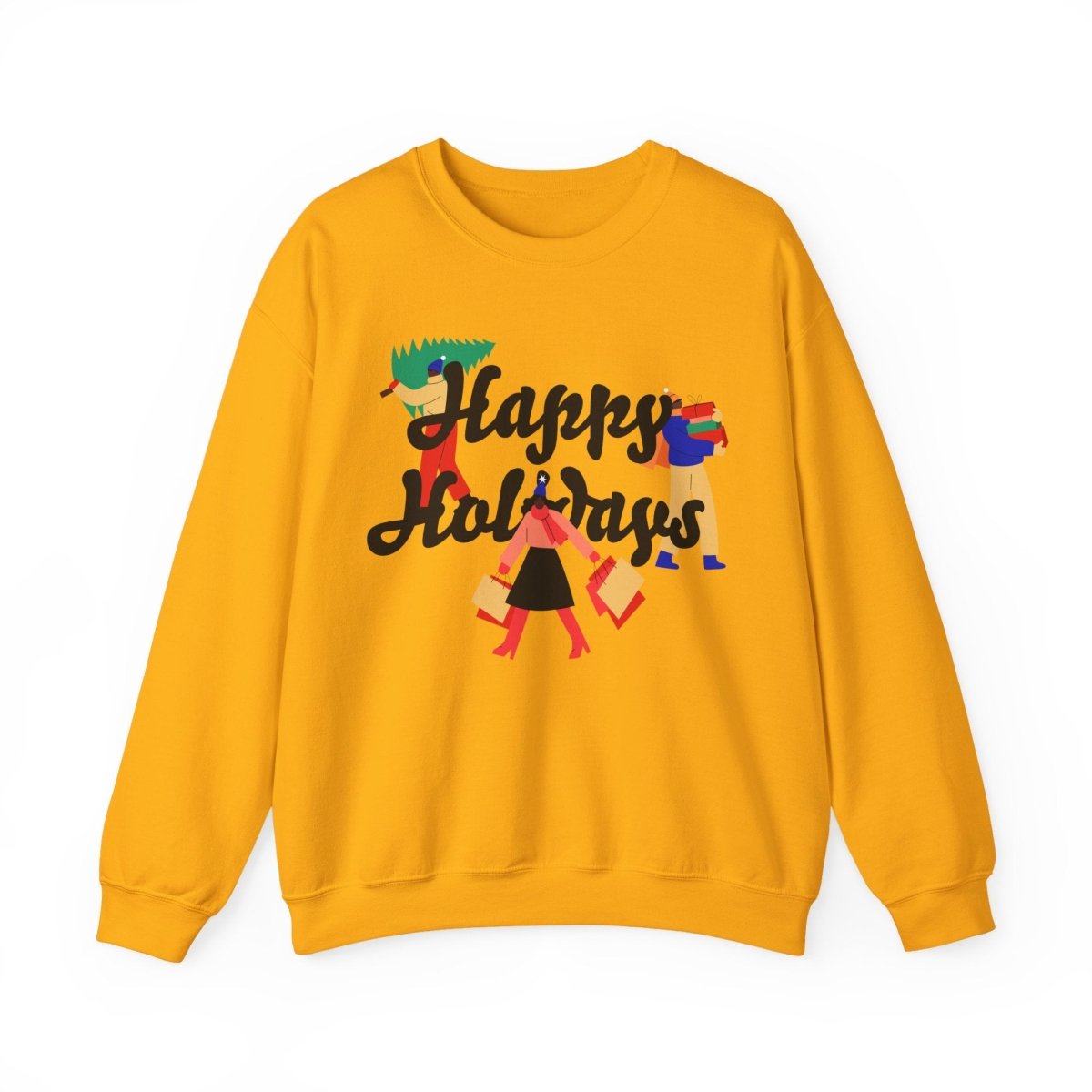 Afro Happy Holidays Sweatshirt - Afrocentric Art by The Trini Gee
