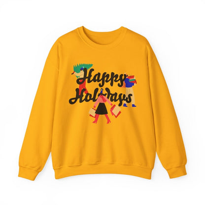 Afro Happy Holidays Sweatshirt - Afrocentric Art by The Trini Gee