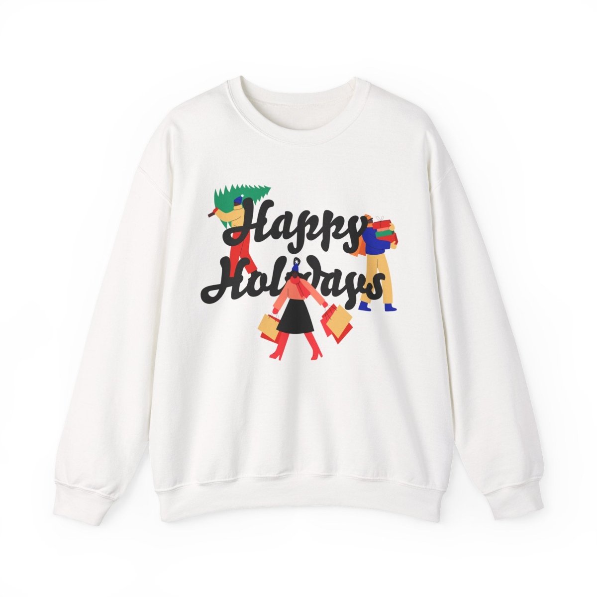 Afro Happy Holidays Sweatshirt - Afrocentric Art by The Trini Gee