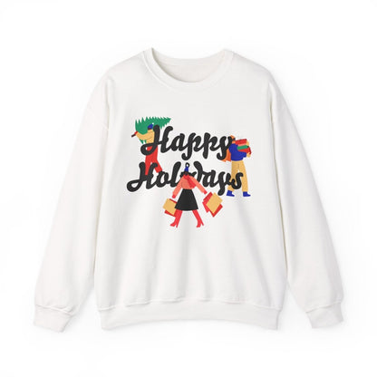 Afro Happy Holidays Sweatshirt - Afrocentric Art by The Trini Gee