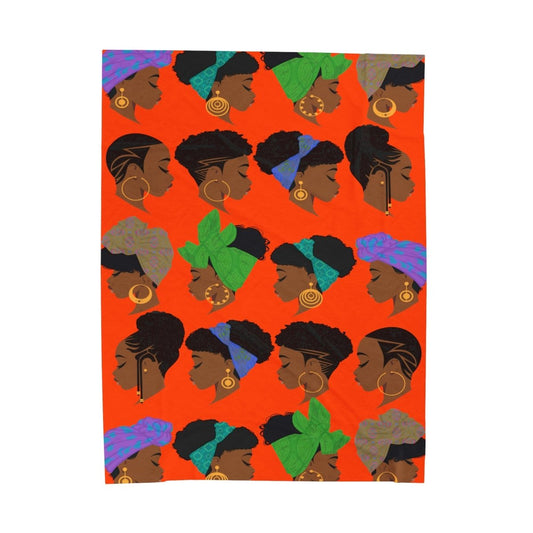 Afro Headwraps Blanket - Afrocentric Art by The Trini Gee