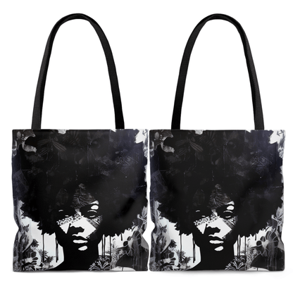 Afro Ink Drip Tote Bag - Afrocentric Art by The Trini Gee