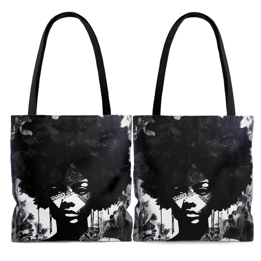 Afro Ink Drip Tote Bag - Afrocentric Art by The Trini Gee