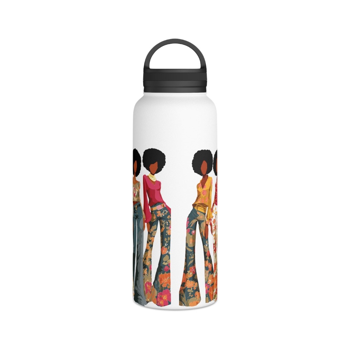 Afro Ladies 32oz Water Bottle - Afrocentric Art by The Trini Gee