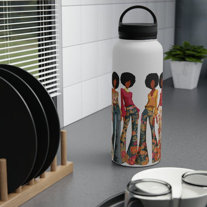 Afro Ladies 32oz Water Bottle - Afrocentric Art by The Trini Gee