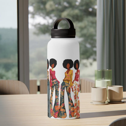 Afro Ladies 32oz Water Bottle - Afrocentric Art by The Trini Gee