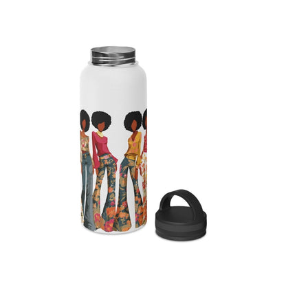Afro Ladies 32oz Water Bottle - Afrocentric Art by The Trini Gee