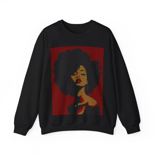 Afro Lady Sweatshirt - Afrocentric Art by The Trini Gee