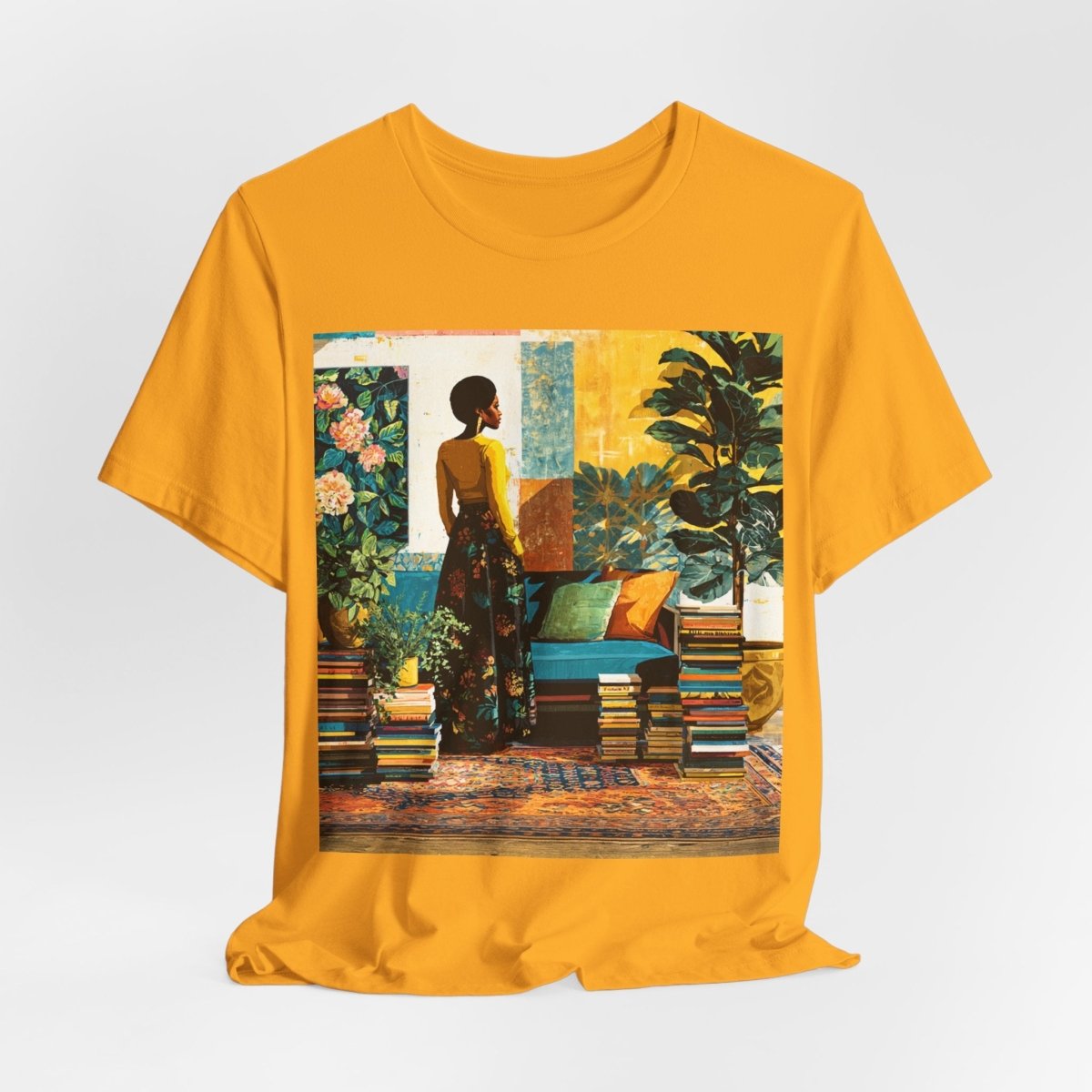 Afro Library Muse Shirt - Afrocentric Art by The Trini Gee