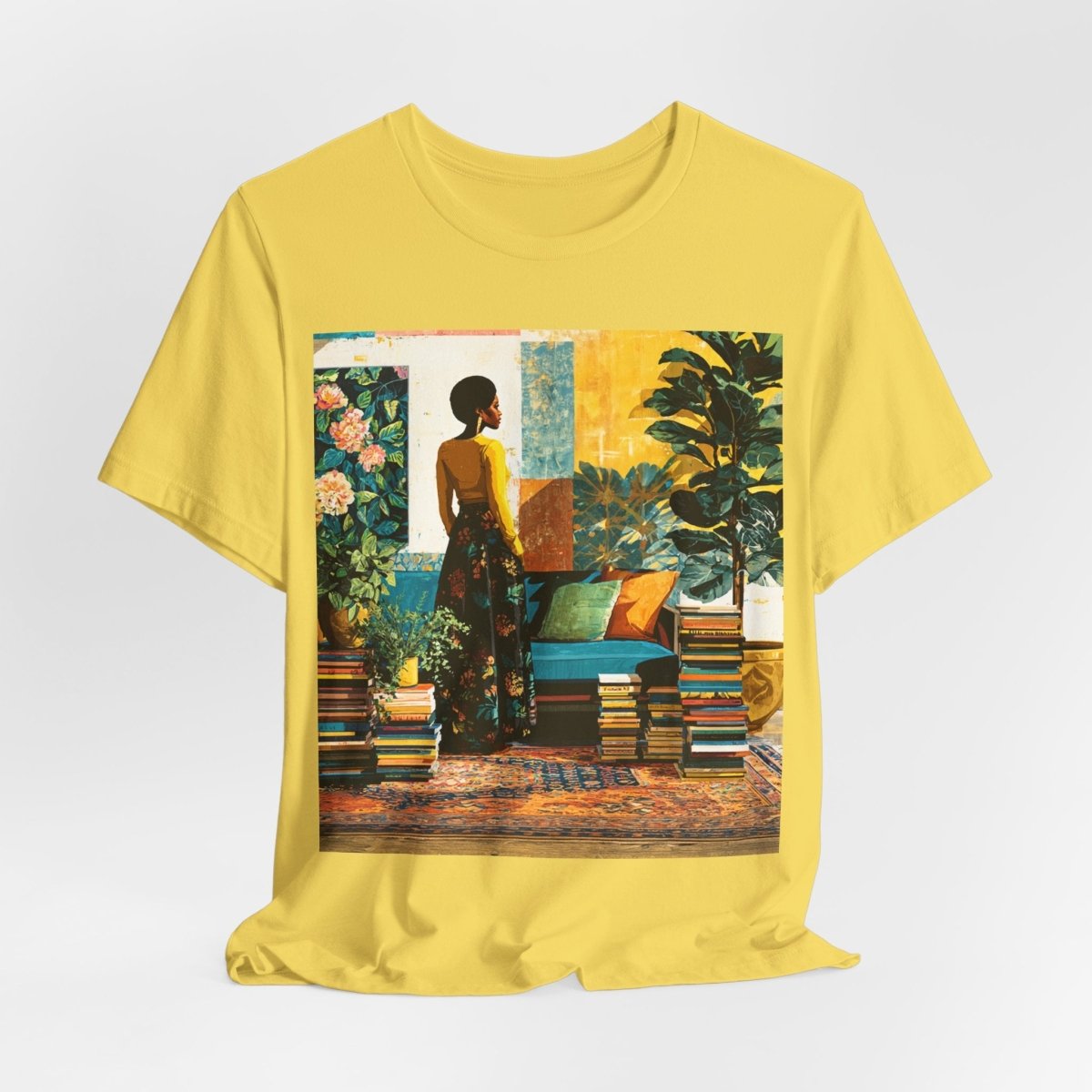 Afro Library Muse Shirt - Afrocentric Art by The Trini Gee