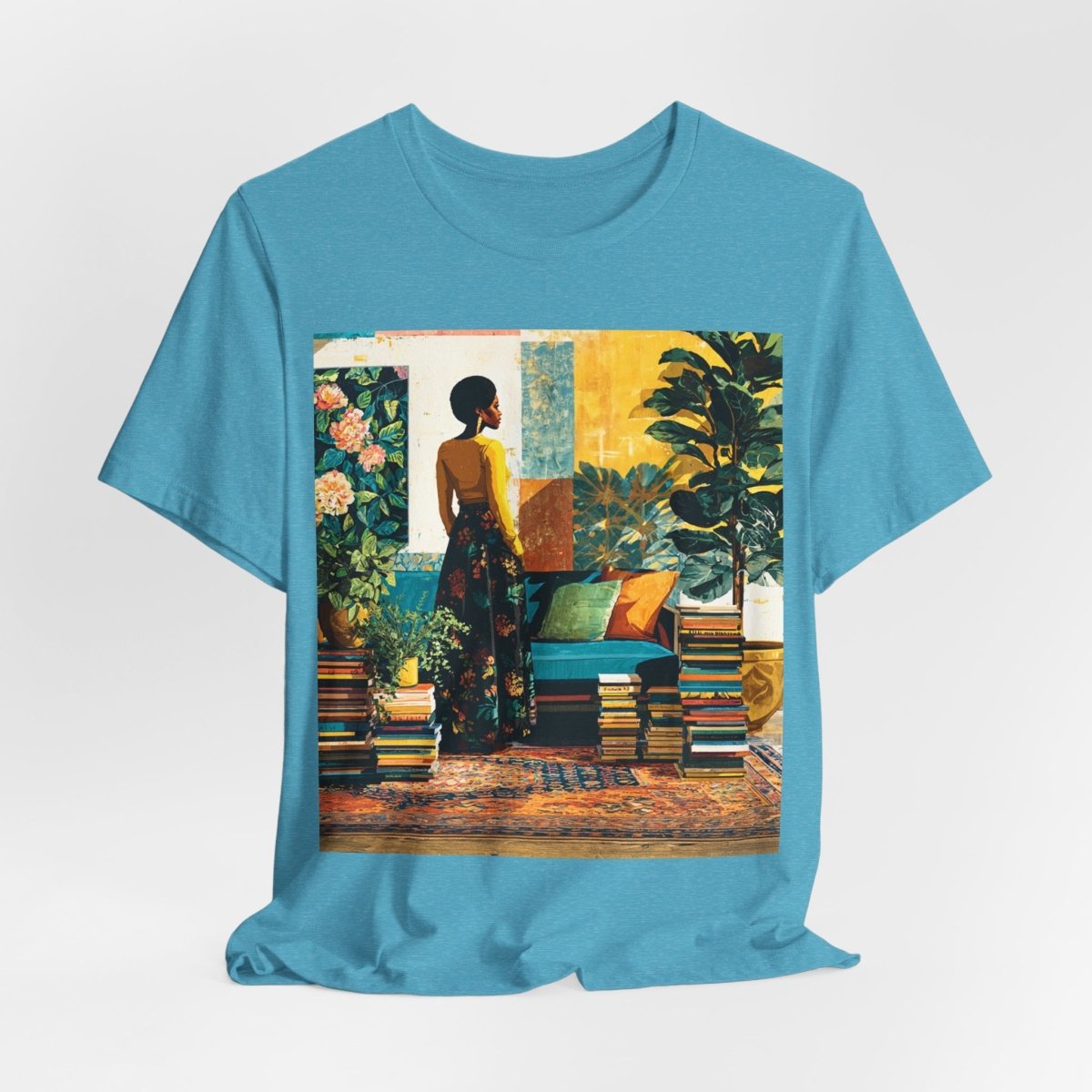 Afro Library Muse Shirt - Afrocentric Art by The Trini Gee
