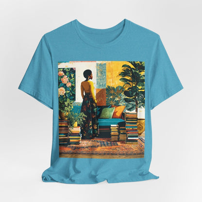 Afro Library Muse Shirt - Afrocentric Art by The Trini Gee