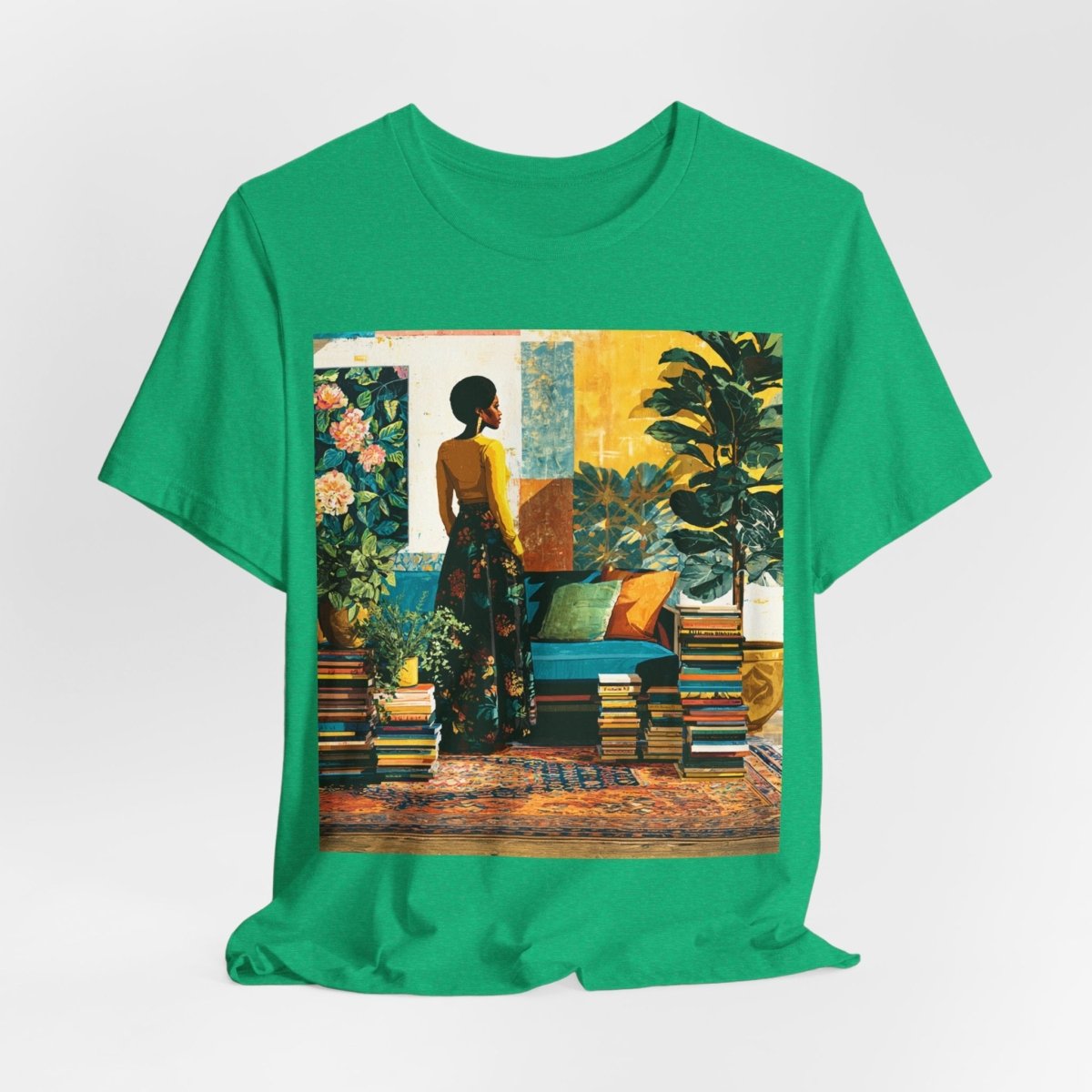Afro Library Muse Shirt - Afrocentric Art by The Trini Gee