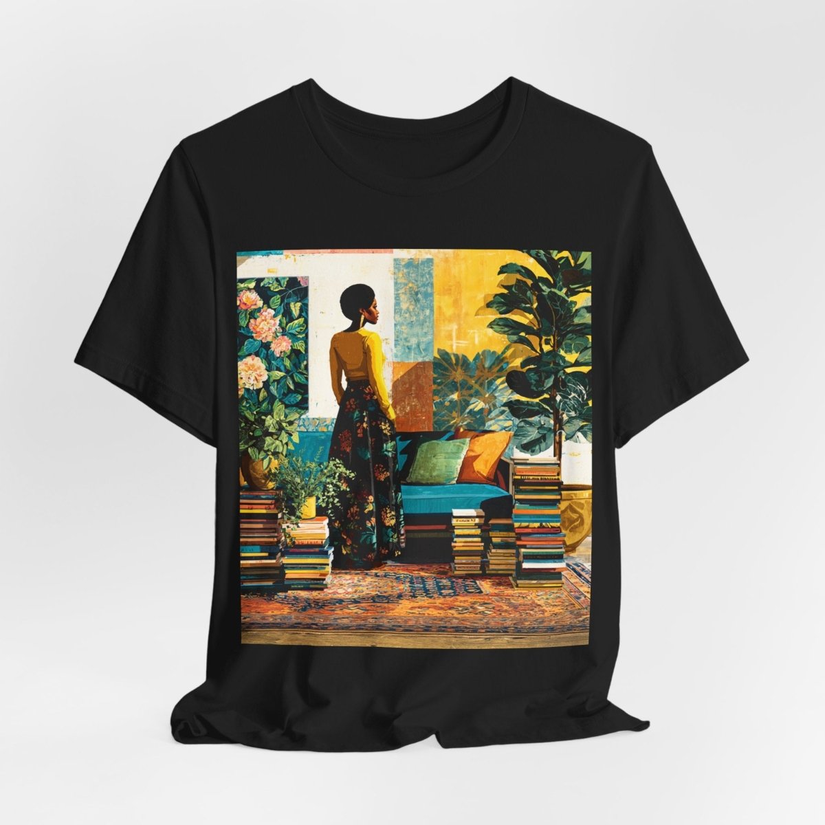 Afro Library Muse Shirt - Afrocentric Art by The Trini Gee