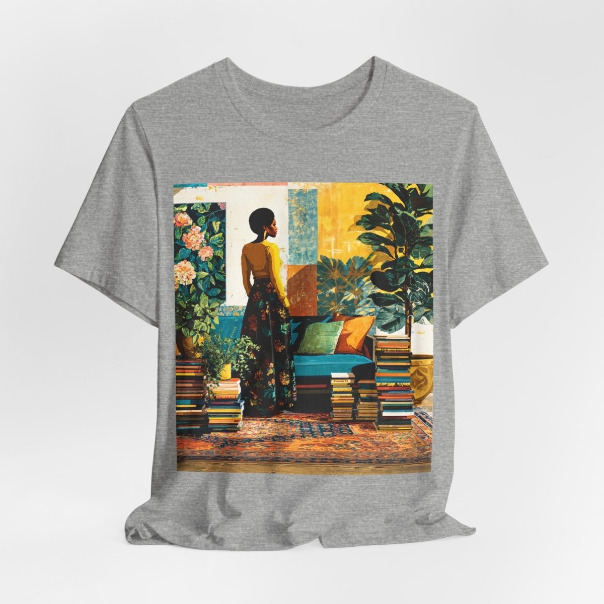Afro Library Muse Shirt - Afrocentric Art by The Trini Gee