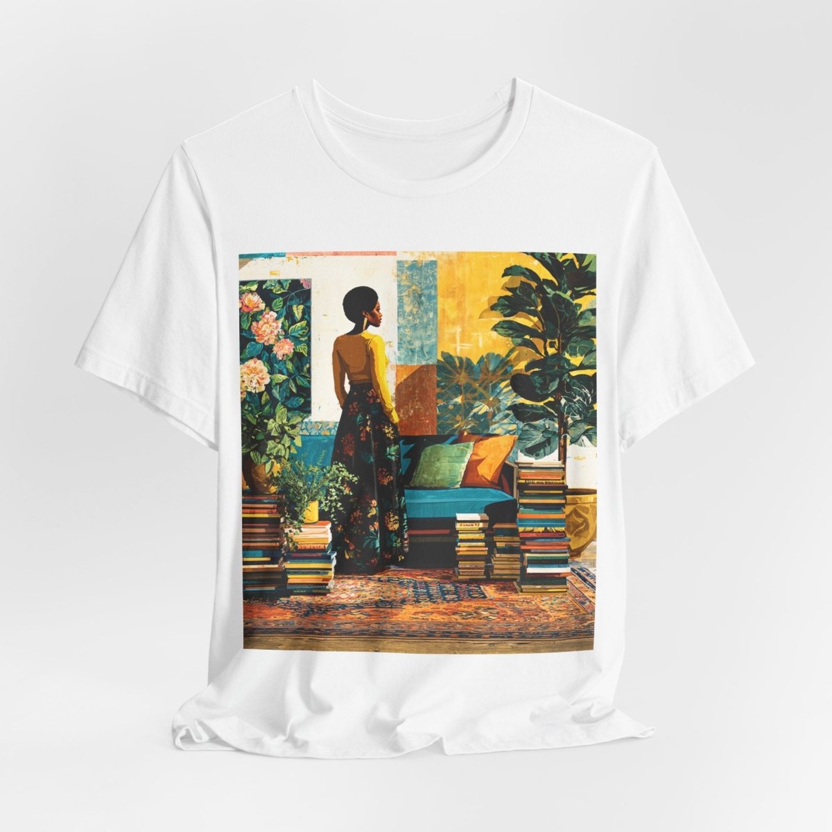Afro Library Muse Shirt - Afrocentric Art by The Trini Gee