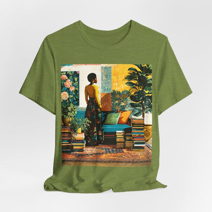 Afro Library Muse Shirt - Afrocentric Art by The Trini Gee
