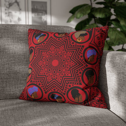 Afro Mandala Pillow - Afrocentric Art by The Trini Gee