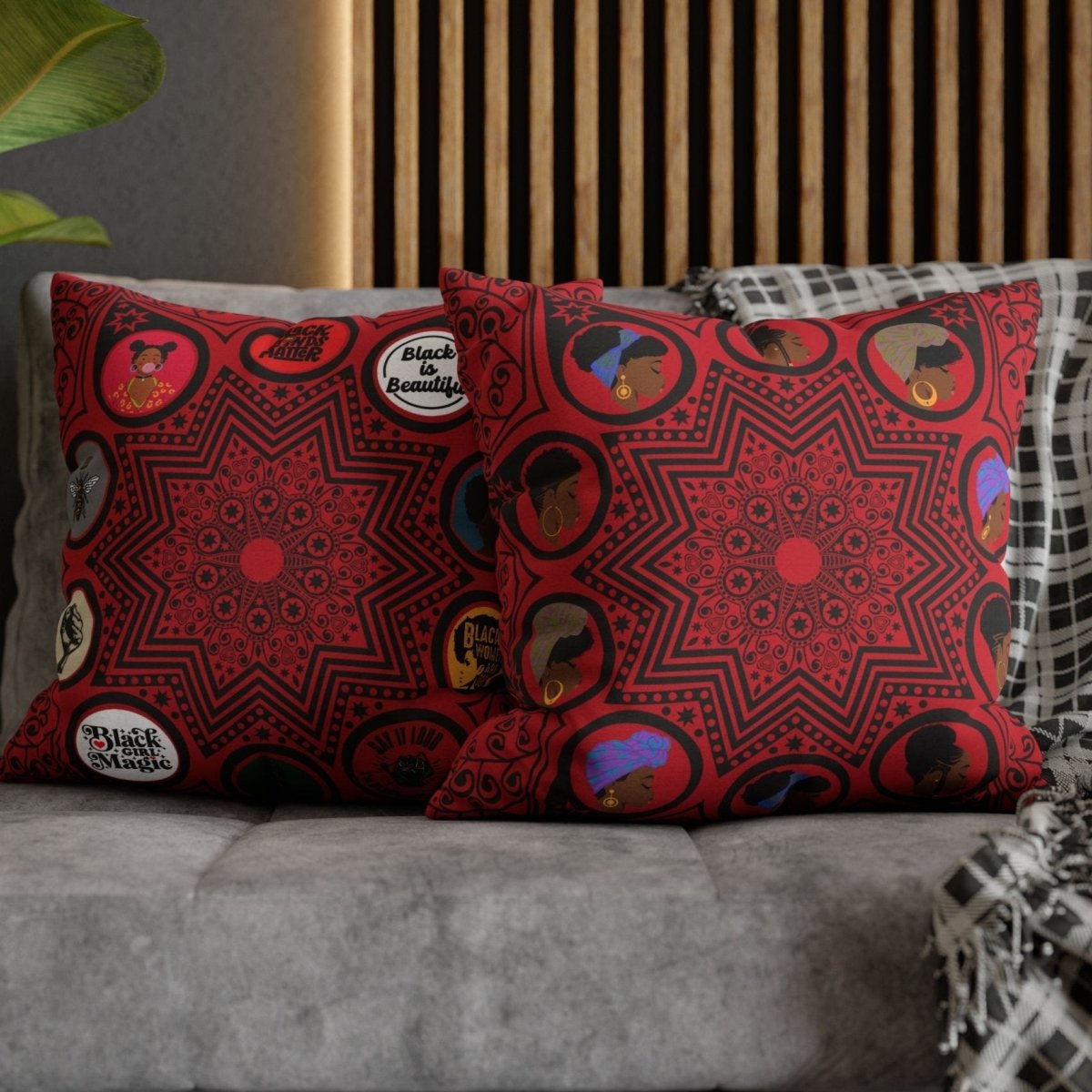 Afro Mandala Pillow - Afrocentric Art by The Trini Gee