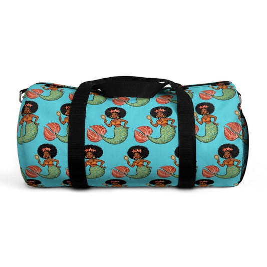 Afro Mermaid Duffel Bag - Afrocentric Art by The Trini Gee