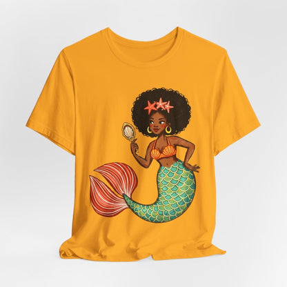 Afro Mermaid Glam T-Shirt - Afrocentric Art by The Trini Gee