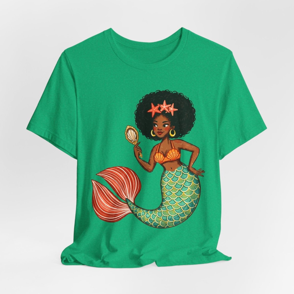 Afro Mermaid Glam T-Shirt - Afrocentric Art by The Trini Gee