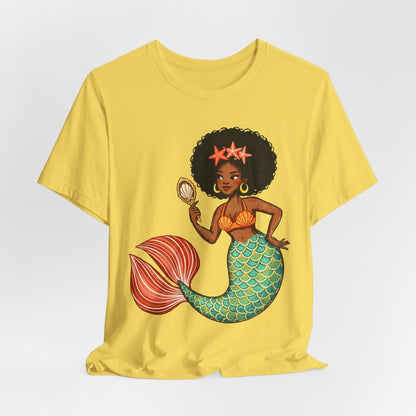Afro Mermaid Glam T-Shirt - Afrocentric Art by The Trini Gee